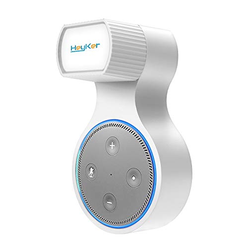 Book Cover Echo Dot Wall Mount Hanger Stand for Echo Dot 2nd Generation, No Messy Wires or Screws Space Saving for Smart Home Speakers, (Short Charging Cable Included) Echo Holder Cable Organizer