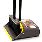 TreeLen Broom with Dustpan Combo Set,Stand up Dust Pans with Long Handle 40"/52" Broom and Dustpan Set for Home Kitchen Shop Indoor Commercial Heady Duty Upright Lobby Dustpan