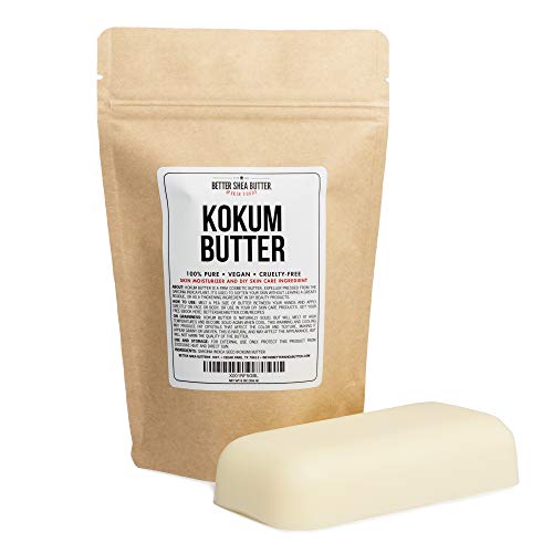 Kokum Butter - Light, Firm Butter, Use to Make Soap, Lotion Bars, Lip Balm, Body Butter - Scent-Free - 8 oz by Better Shea Butter