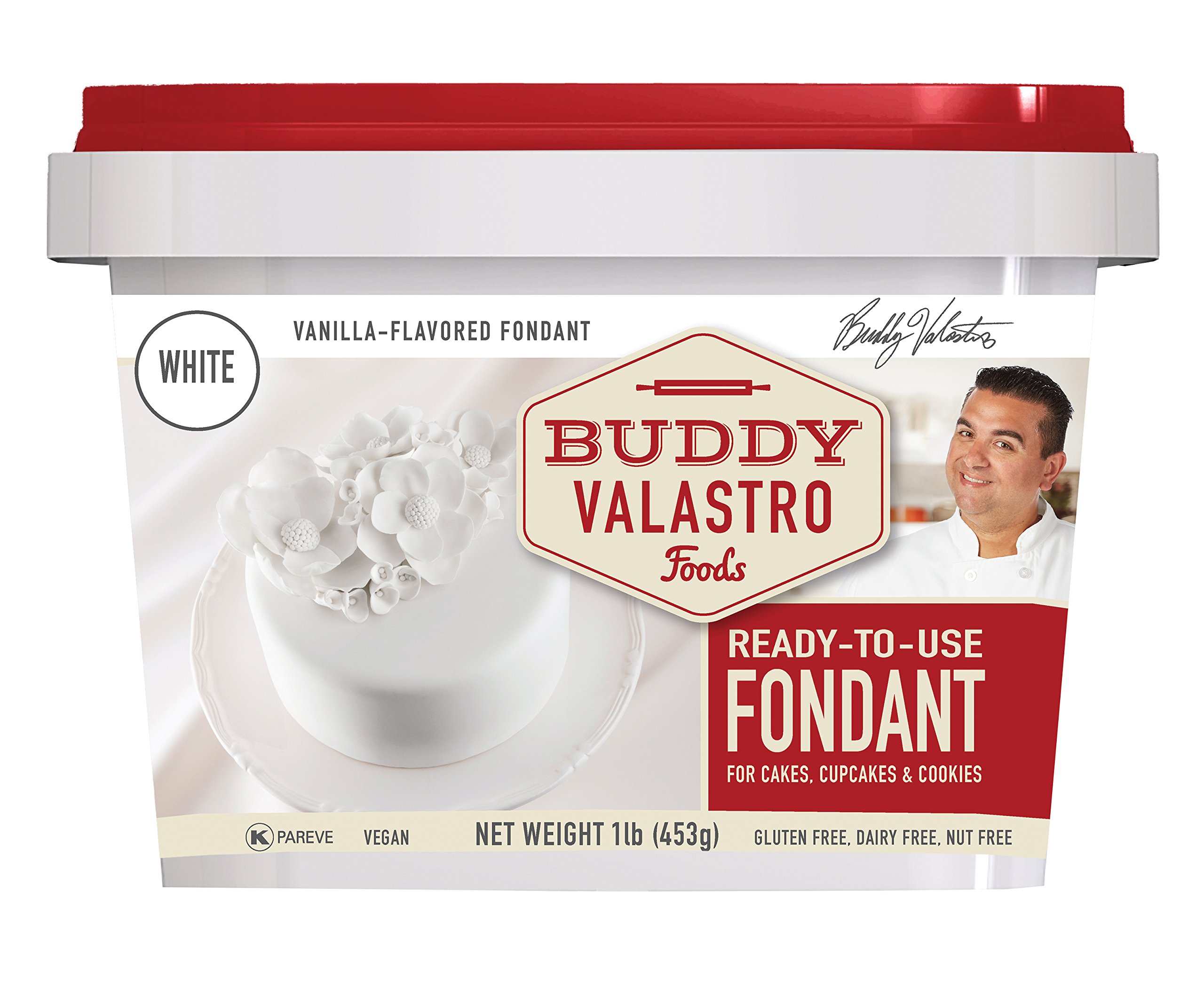 Buddy Valastro Foods - White Fondant (Vanilla, 1 Pound) White Vanilla 1 Pound (Pack of 1)