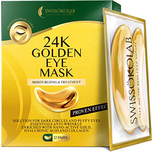 Book Cover Under Eye Patches For Puffy Eyes 24k Gold Eye Mask For Dark Circles And Puffiness Collagen Eye Gel Pads Moisturizing & Reducing Wrinkles Anti-Aging Hyaluronic Acid