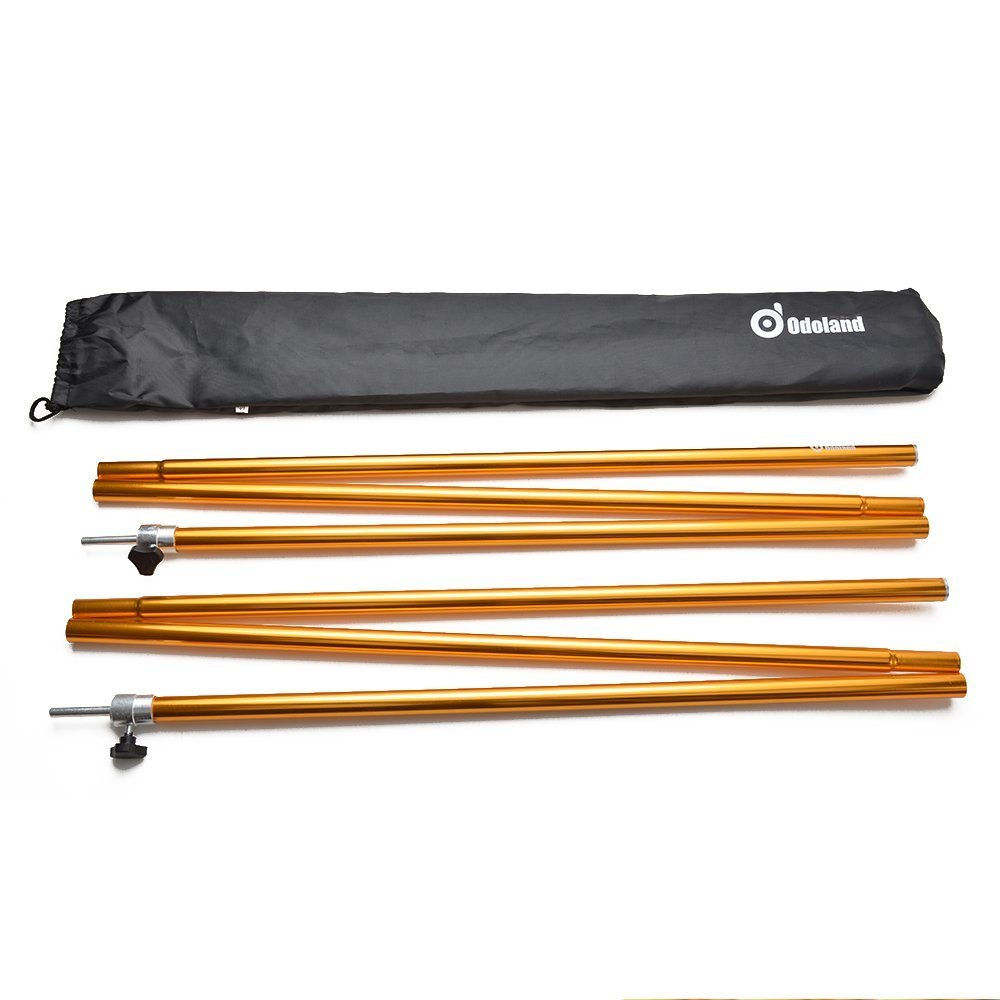 Adjustable Tarp Poles, Telescoping Aluminum Tarp and Tent Poles Set of 2, Collapsible Lightweight Poles for Camping, Backpacking, Hammocks, Sun Shade Shelters, and Awnings Thickness 1mm