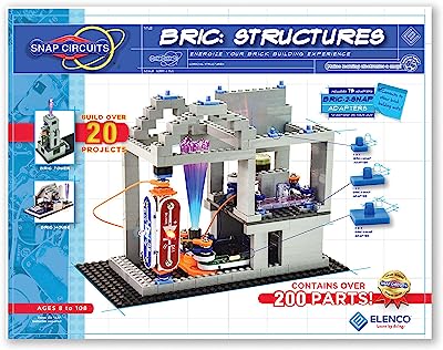 Book Cover Snap Circuits BRIC: Structures ~ Brick and Electronics Exploration Kit | Over 20 STEM & Brick Projects | 4-Color Idea Book | 20 Snap Modules | 75 BRIC-2-SNAP Adapters | 140+ BRICs