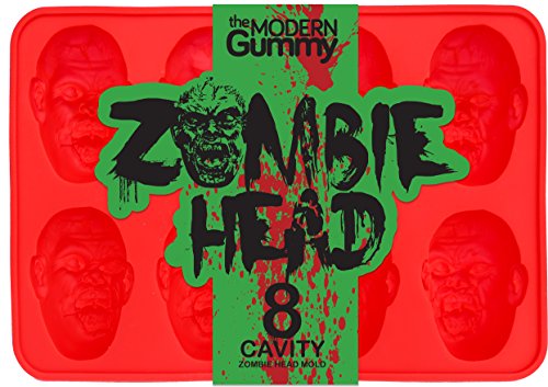Zombie Head Candy Making Tray by The Modern Gummy, SILICONE, 8 Realistic Cavities per tray, For Gelatin, Chocolates, Cupcake Toppers, Halloween, Zombie Party