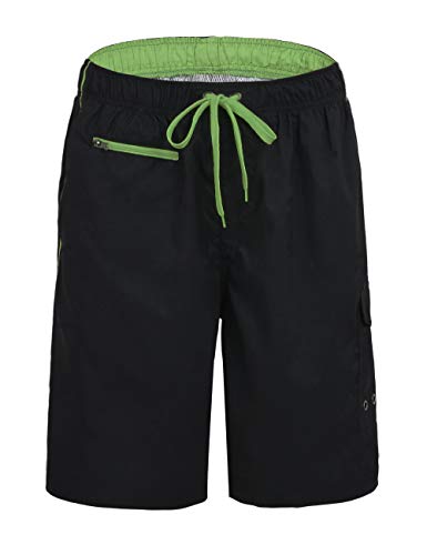 Nonwe Men's Beachwear Swim Trunks Quick Dry Zipper Pockets with Lining