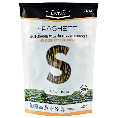 LIVIVA High Protein Keto-Certified Organic Edamame Spaghetti 7 Ounce (Pack of 6)