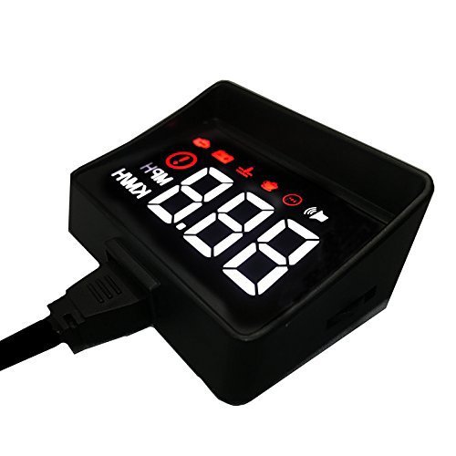 Car HUD Head Up Display Cousduobe OBD2/EUOBD Interface Plug & Play Vehicle Speed KM/h MPH, HD Display OverSpeed Warning, Water Temperature, Battery Voltage