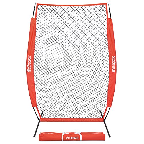 GoSports 7' x 4' I-Screen | Baseball & Softball Pitching Screen Net | Must Have for Safe Training - Includes Foldable Bow Frame and Portable Carry Bag