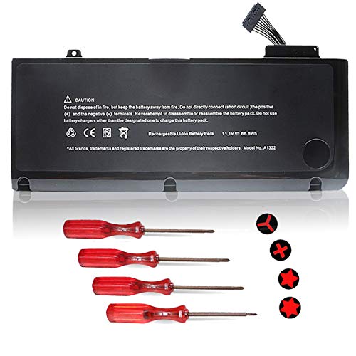 New Replacement A1322 Battery for Apple 2012 2011 2010 2009 MacBook Pro 13 inch Battery fit Laptop Model A1278 Battery MB990LL/A MB991ll/A MC374LL/A MC700LL/A MD313LL/A MD314LL/A - 12 Months Warranty