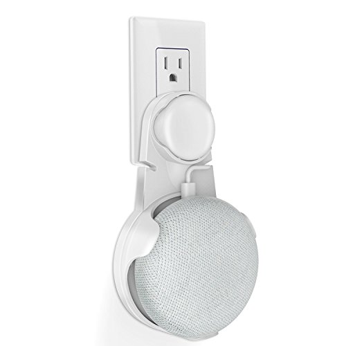 iMah Wall Mount Hanger Stand for Home Mini Voice Assistants Google Home Mini Wall Mount Simple Way to Cleanly Display The Home Mini Voice Assistants - White