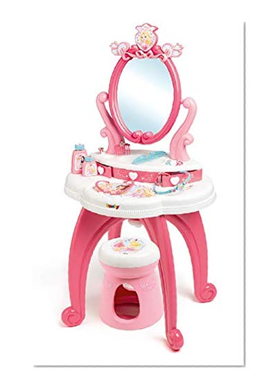 Smoby - 320222 - Disney Princesses - Coiffeuse 2 en 1 + Tabouret - 10 Accessoires