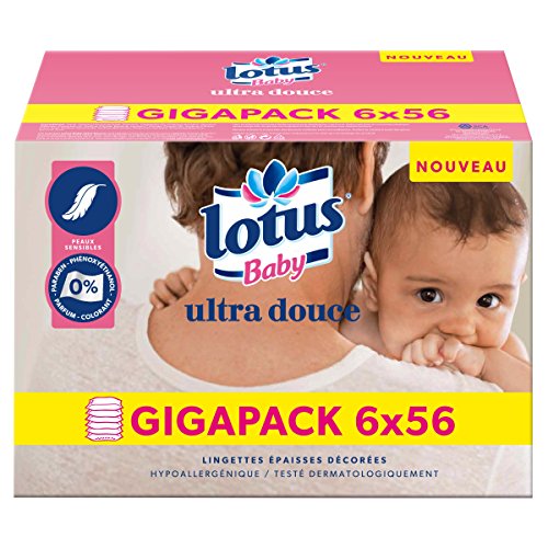 Lotus Baby Ultra Douce  - Lingette bébé - 6 paquets de 56 lingettes