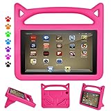 DiHines Fire HD 8 Tablet Case for Kids,Fire HD 8 Tablet Case,Kids Shock Proof Handle Cover Case for Fire HD 8 Tablet (Compatible with 8th/7th/6th Generation,2018/2017/2016 Release) (Pink)