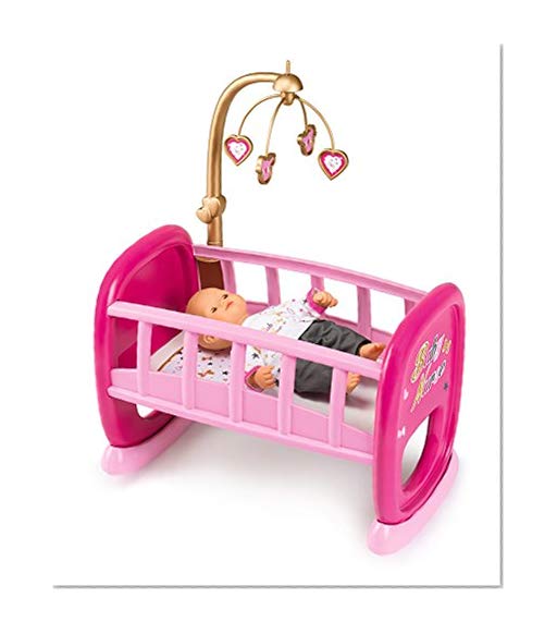 Smoby - 220328 - Baby Nurse - Berceau A Barreaux pour Poupon + 1 Mobile