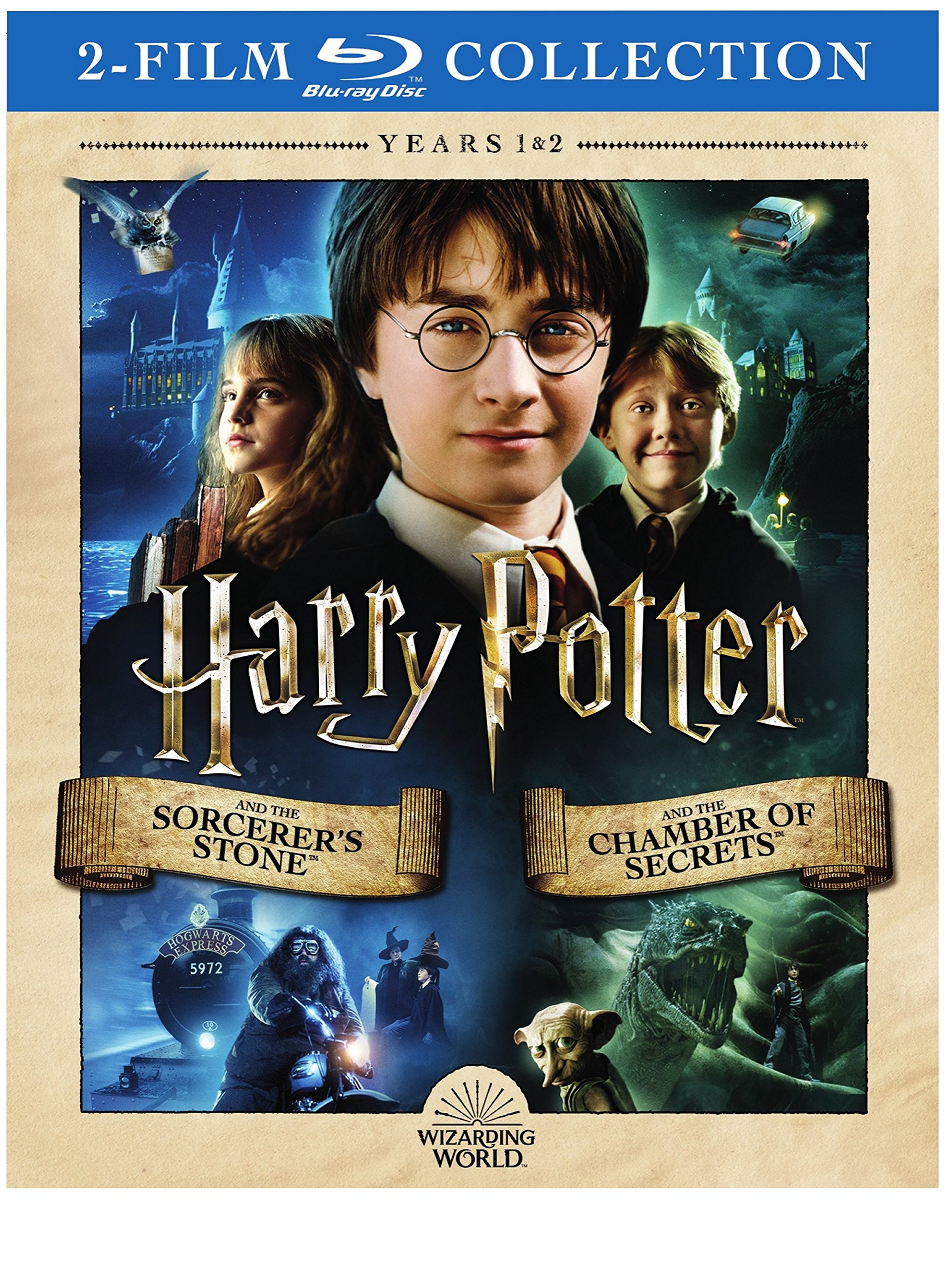 Book Cover Harry Potter Double Feature: Harry Potter and the Sorcerer's Stone / Harry Potter and the Chamber of Secrets [Blu-ray]