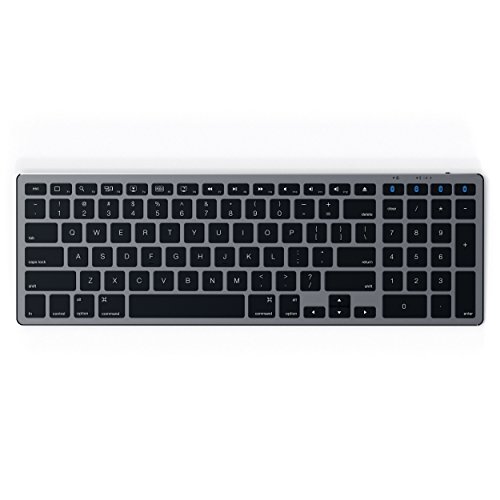 Satechi Aluminum Slim Wireless Keyboard with Numeric Keypad - Compatible with iMac Pro/iMac, 2020/2019 MacBook Pro, 2020/2018 iPad Pro, 2012 & Newer Mac Devices (Space Gray)