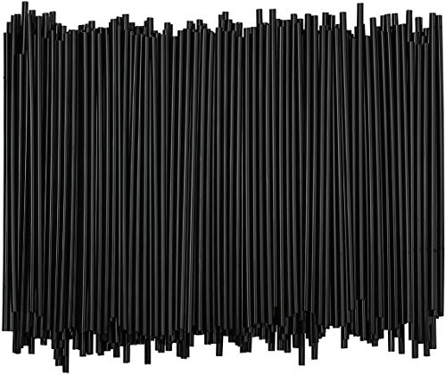 Disposable Plastic Coffee Stirrer Straw - 5 Inch Sip Stir Stick (Black, 1,000)