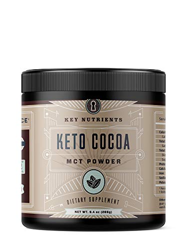 Key Nutrients Keto Cocoa Powder: 20 Servings Low Carb, Hot Chocolate Mix with MCT Oil- Keto Diet Supplement- Gluten Free, Non-GMO & Sugar Free Hot Cocoa Powder- Peptides Protein Powder Keto Drink Mix