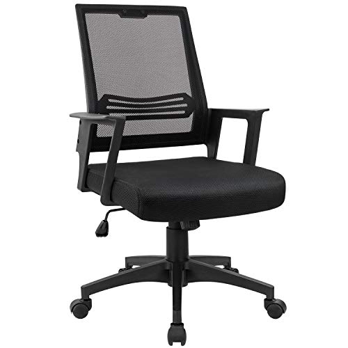 Devoko Mid-Back Mesh Office Desk Chair Ergonomic Height Adjustable Computer Chair with Lumbar Support and Armrest