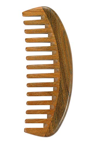 Louise Maelys Wooden Wide Tooth Comb for Curly Hair Anti-Static Sandalwood Hair Comb for Adults and Kids