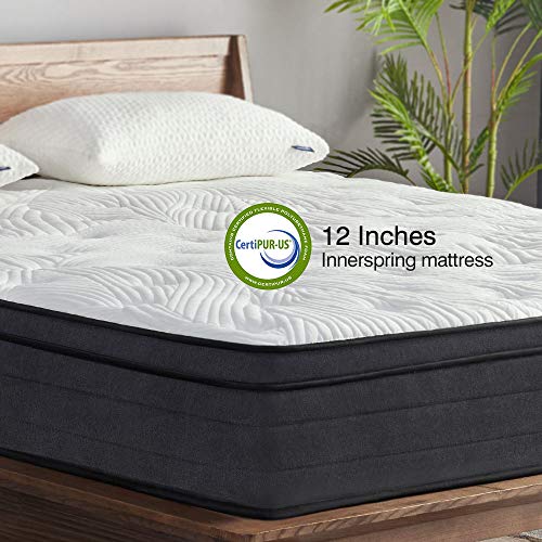 Book Cover Sweetnight King Mattress in a Box - 12 Inch Plush Pillow Top Hybrid Mattress, Gel Memory Foam for Sleep Cool, Motion Isolating Individually Wrapped Coils, King Size, Twilight
