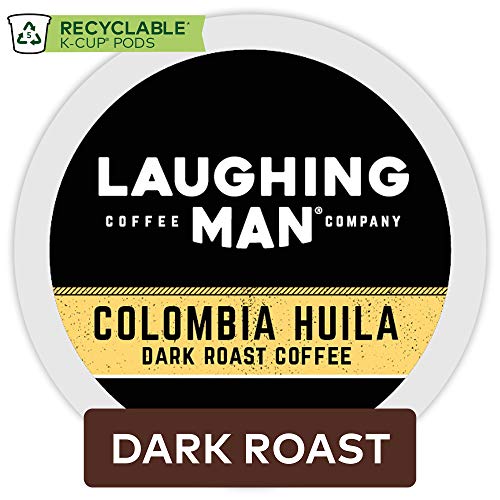 Laughing Man Colombia Huila, Single Serve Coffee K-Cup Pod, Dark Roast, 44