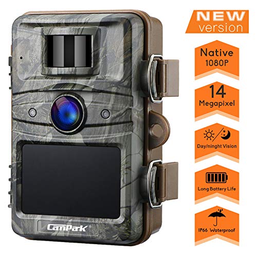 Campark Trail Camera 14MP 1080P HD Outdoor Game Hunting Cam 940nm Security Night Vision Motion Activated Cameras with 2.4" LCD and IP66 Waterproof Battery Powered