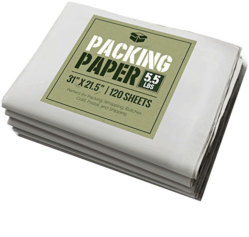 Book Cover Newsprint Packing Paper: 5.5 lbs (~125 Sheets) of Unprinted, Clean Newsprint Paper, 31
