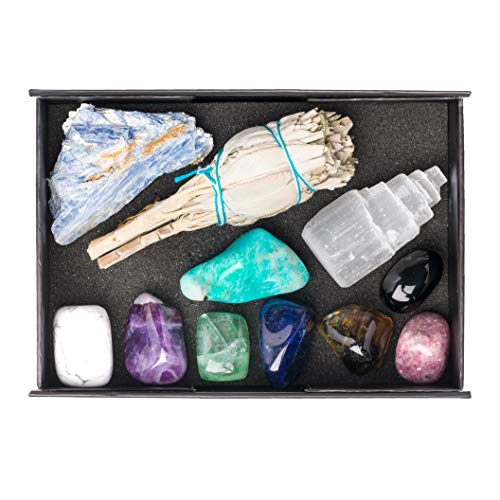 Book Cover Premium Grade Crystals for Relaxation, Stress Relief, Anxiety, Sleep / 11 pc Calm Crystal Healing Set - Amethyst, Lepidolite, Fluorite, Smoky Quartz, Howlite, Sage & More + Info Guide/Gift Ready