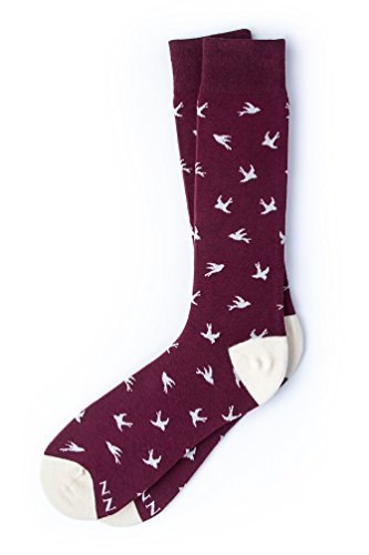 "Free As A Bird" Flying Aviation Hipster Novelty Crew Carded Cotton Men's Socks (1 Pair)