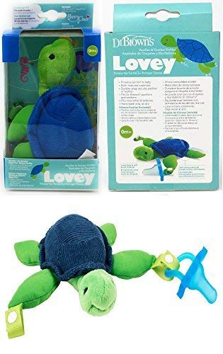Dr. Brown's - Turtle Lovey with Blue One-Piece Pacifier - Green/Blue