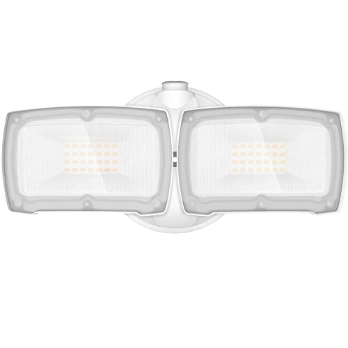 LEPOWER 3000LM Dusk to Dawn LED Security Light, 28W Flood Lights Outdoor with Photocell, 3000K Warm Light, IP65 Waterproof, 2 Adjustable Heads Exterior Outdoor Security Light for Garage, Backyard