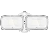 LEPOWER 3000LM Dusk to Dawn LED Security Light, 28W Flood Lights with Photocell, 5500K White Light, IP65 Waterproof, 2 Adjustable Heads Exterior Outdoor Security Lights for Garage, Backyard (White)