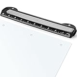Eagle 3 Hole Punch, Portable Ring Binder 3 Hole Punch, Paper Puncher with Integrated Ruler, 5 Sheets Capacity, for Ring Binders, Office and School Supplies (Black)