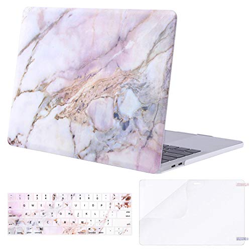 Book Cover MOSISO MacBook Pro 13 inch Case 2019 2018 2017 2016 Release A2159 A1989 A1706 A1708, Plastic Pattern Hard Shell & Keyboard Cover & Screen Protector Compatible with MacBook Pro 13, Colorful Marble