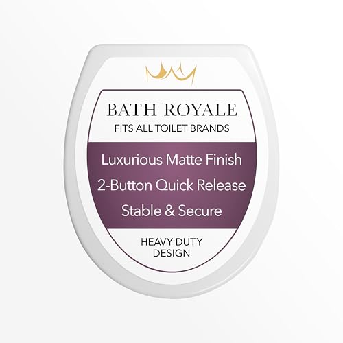 BATH ROYALE Toilet Seat Round MasterSuite Series BR283-00, White, Slow Closing, Scratch Resistant, Durable Replacement Toilet Seat Fits All Toilet Brands including Kohler, Toto and American Standard