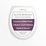 BATH ROYALE BR283-00 MasterSuite Round Toilet Seat with Cover, White - Slow Close, Easy Clean, Replacement Toilet Seat Fits All Toilet Brands including Kohler, Toto and American Standard (Round Size)