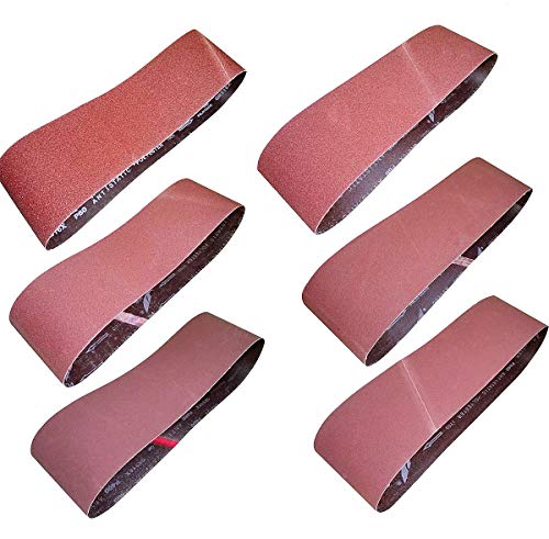 M-jump 12 PCS 4 x 36 inch Aluminum Oxide Sanding Belt Kit - 2 Each of 60 80 120 150 240 400 Grits-Premium Sandpaper Sander Belt for Portable Belt