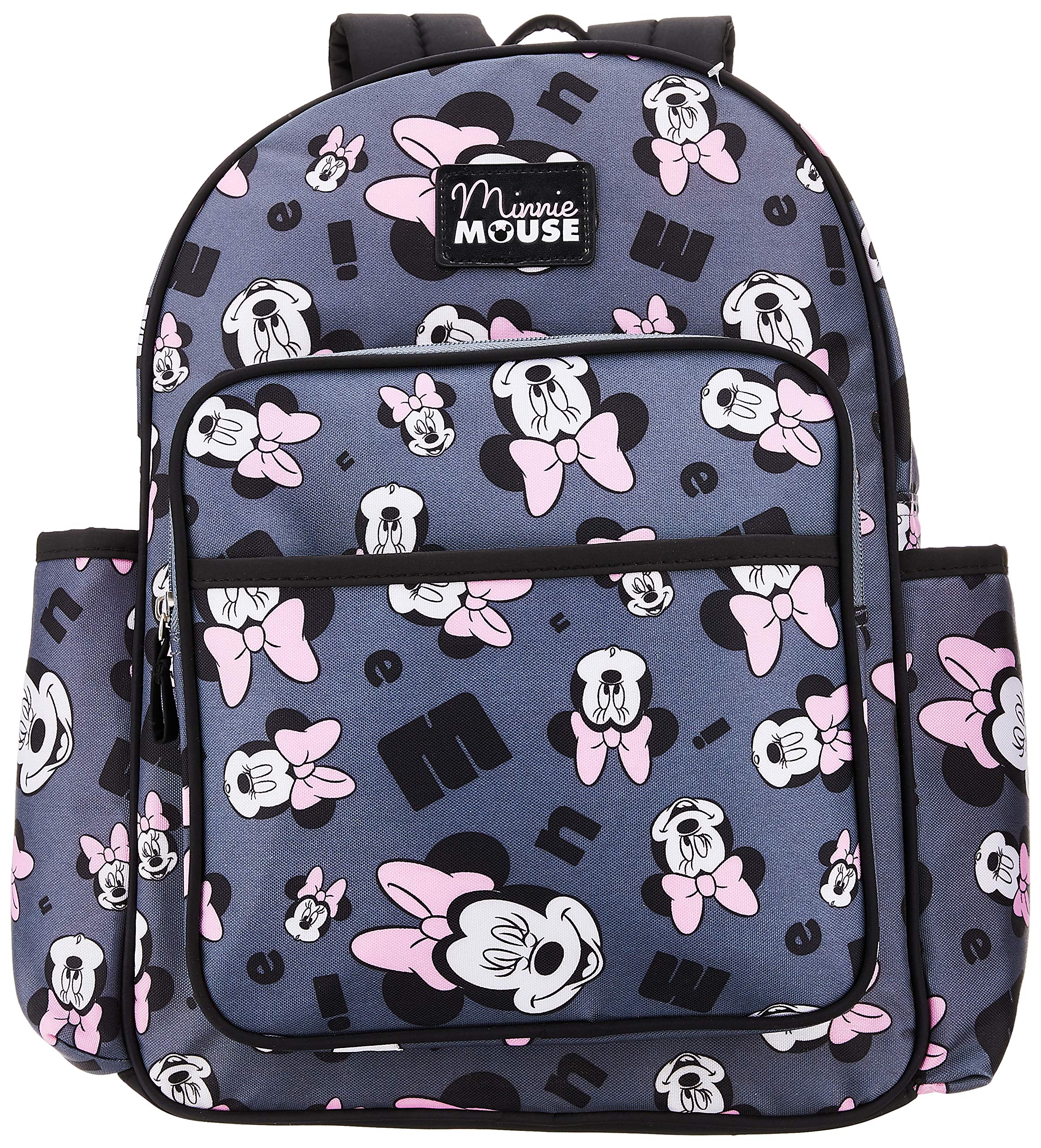 Disney Minnie Mouse Toss Head Print Backpack Diaper Bag, Grey