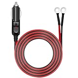 [UL Wire]Chanzon 6Ft Male Plug Cigarette Lighter Outlet + Eyelet Terminal Spring Power Supply Cord 12V 16AWG Heavy Duty Cable Fused DC Power 12 24 Volt Socket for Car Inverter Tire Inflator Air Pump