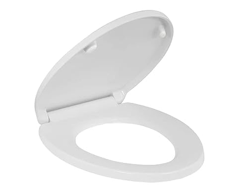 BATH ROYALE BR237-00 White MasterSuite Elongated Toilet Seat Slow Close, Scratch Resistant, Replacement Toilet Seat Fits All Toilet Brands including Kohler, Toto and American Standard
