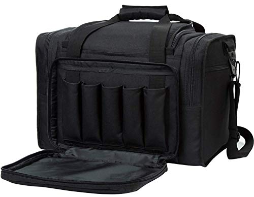 Book Cover Sunland Pistol Range Bag Tactical Shooting Gun Range Bag With Penty Of Room For Handguns Lightweight and Durable (Black)