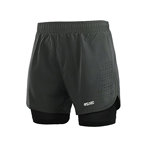 Book Cover ARSUXEO Men's Active Training Running Shorts 2 in 1