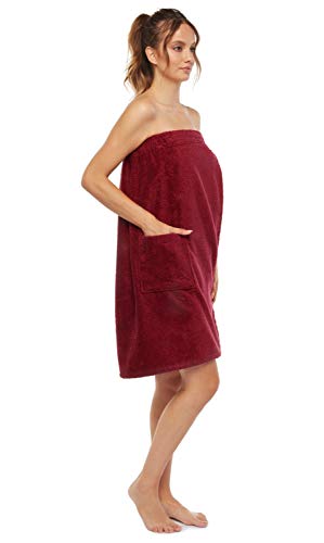 Arus Women's GOTS Certified Organic 100% Turkish Terry Cotton Adjustable Closure Bath Wrap