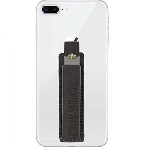 Book Cover DEEJ Co. | Slim Leather JUUL Holder for Cell Phone | Compatible with iPhone, Android, Samsung Galaxy (Black)