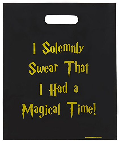 Book Cover Lifetime Inc Party Favor Goodie Bags Theme Birthday Supplies Plastic with Handle (Harry P)