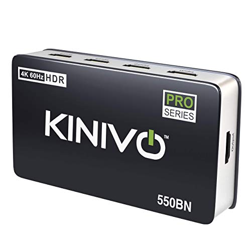 Book Cover Kinivo 550BN 4K HDMI Switch with IR Wireless Remote (5 Port, 4K 60Hz HDR, HDMI 2.0, High Speed-18Gbps, Auto-Switching)