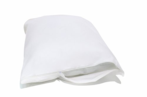 Book Cover Allersoft 2 Pack Allergy and Bed Bug Proof Pillow Cover, Standard, White