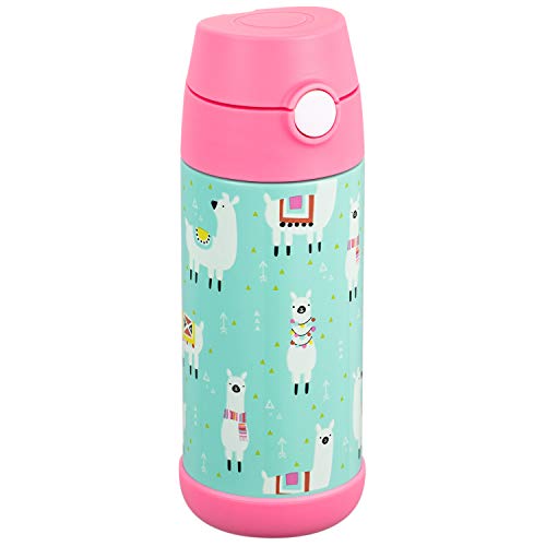 Snug Flask for Kids - Vacuum Insulated Water Bottle with Straw (Llamas)