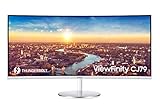 SAMSUNG 34” ViewFinity CJ79 Series Ultrawide QHD (3440x1440) Computer Monitor, 100Hz, Thunderbolt 3 Daisy Chain, QLED, HDMI, USB Hub, Height Adjustable Stand, LC34J791WTNXZA, White